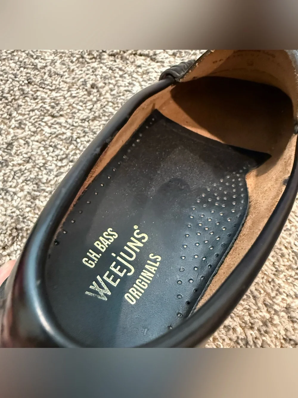 🔥 Larson Lug G.H. Bass Weejuns Black Leather Penny Loafers 10.5 Men’s